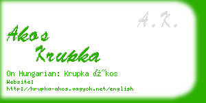 akos krupka business card